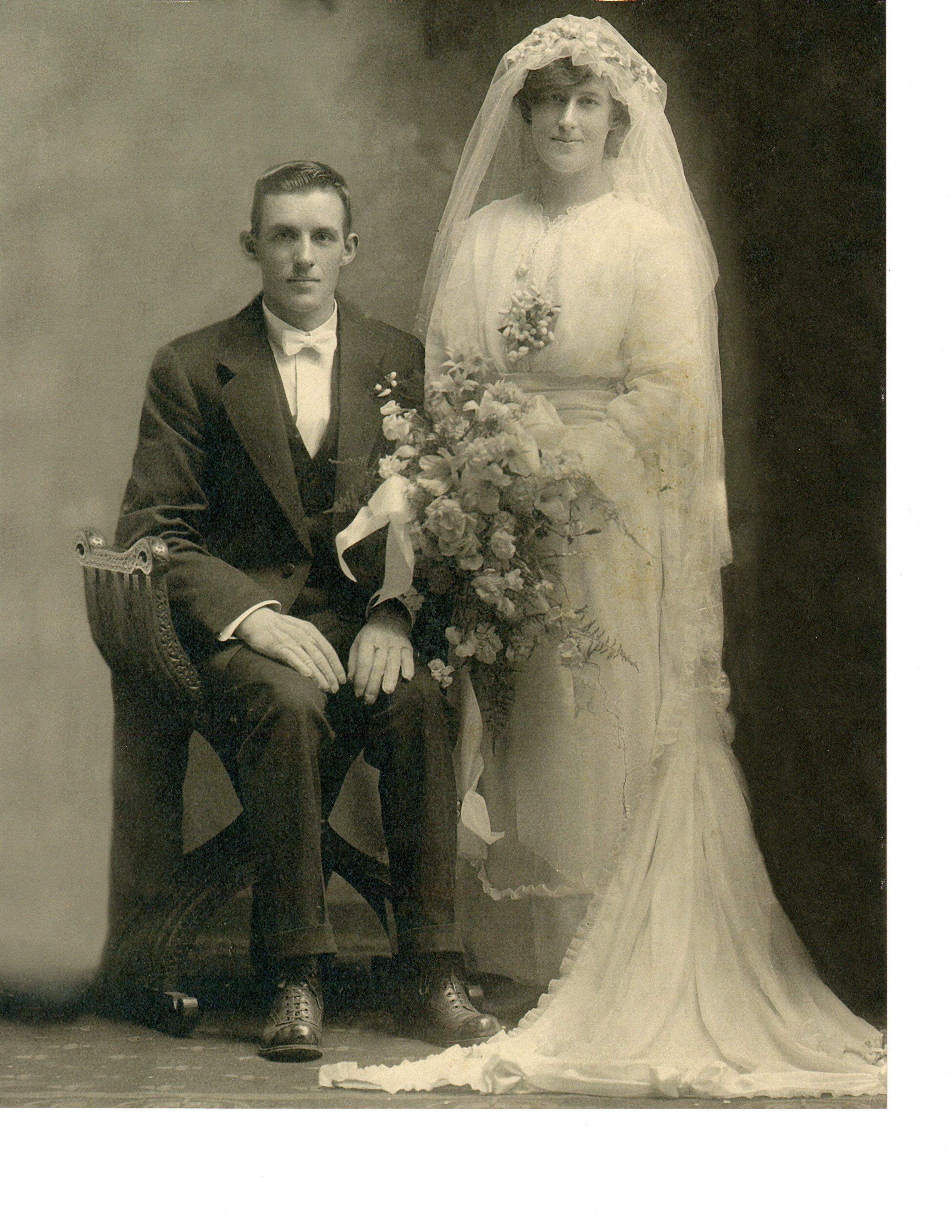 John Boyce & Olive Ridgeway on their wedding day